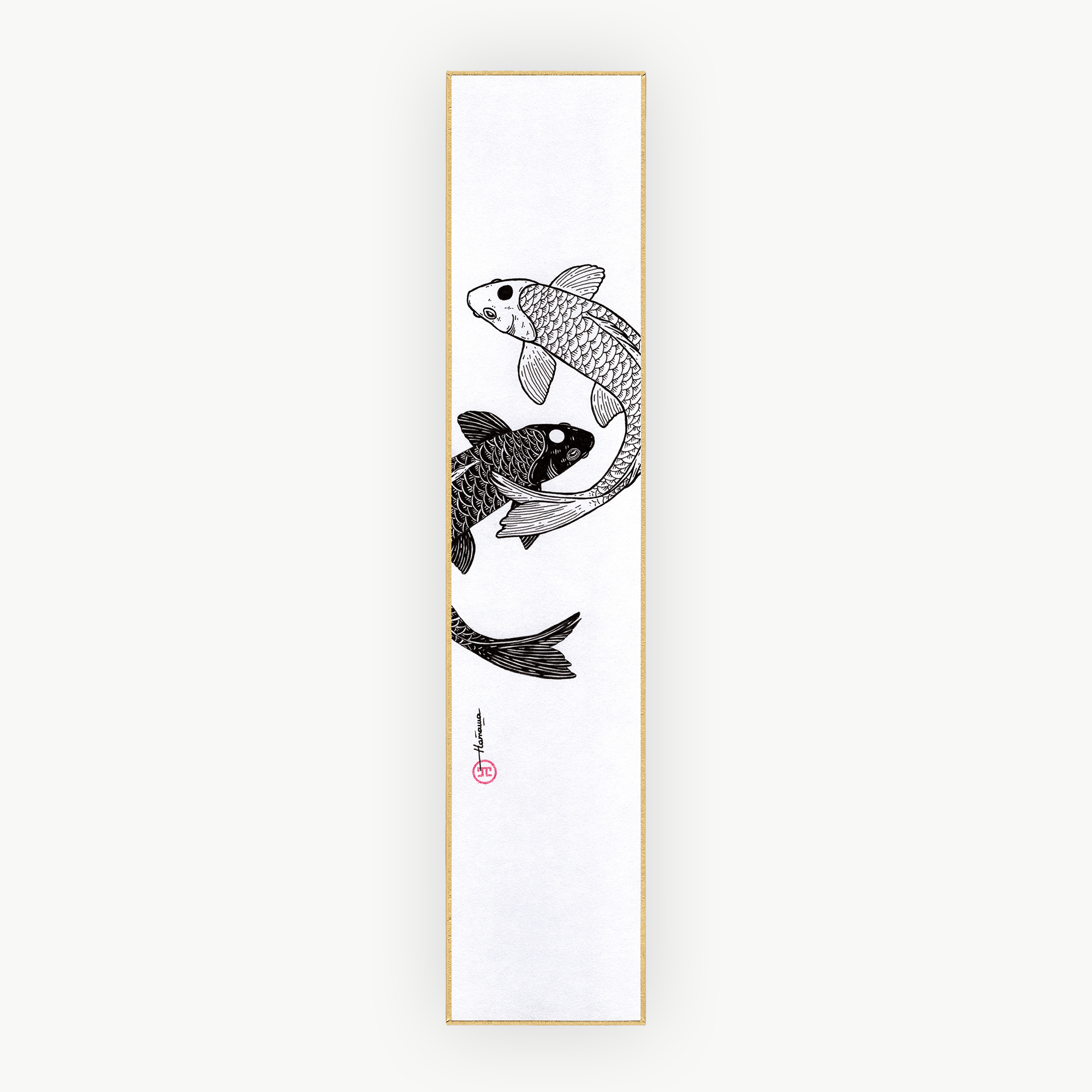 Tanzaku Koïs Yin Yang par L'Œuvre au Noir