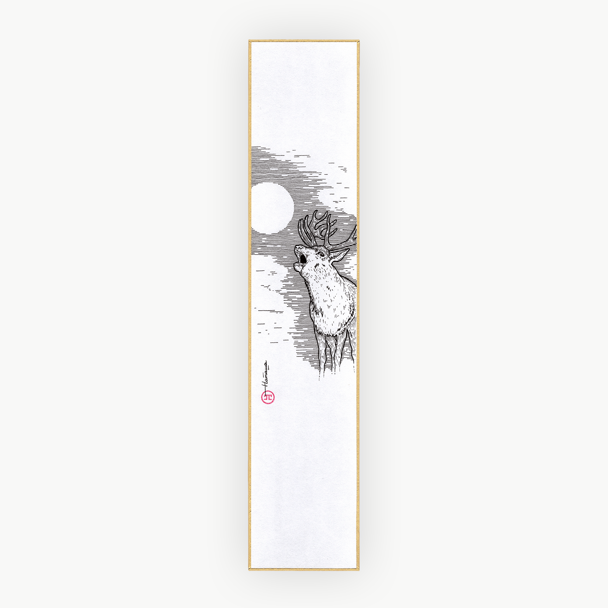Tanzaku Cerf & Lune par L'Œuvre au Noir