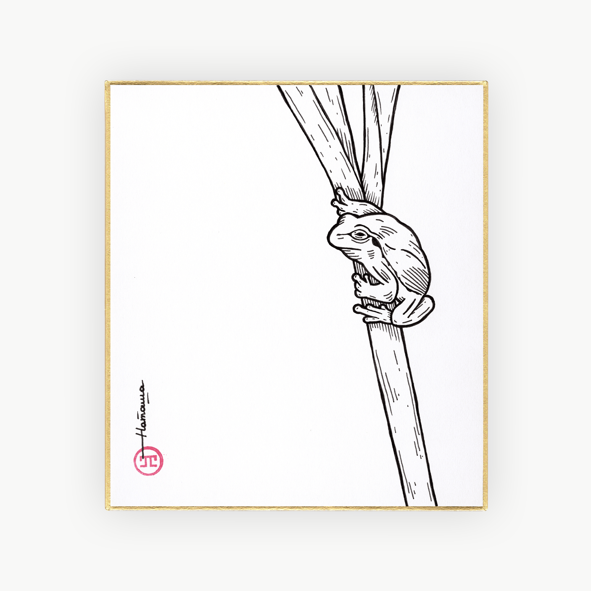 Shikishi Sunshōan Grenouille par L'Œuvre au Noir