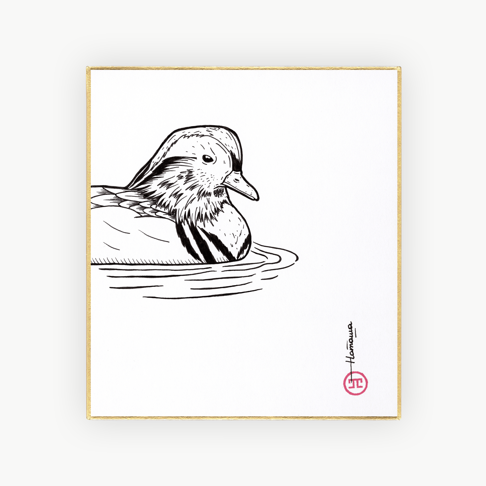 Shikishi Sunshōan Canard Mandarin par L'Œuvre au Noir